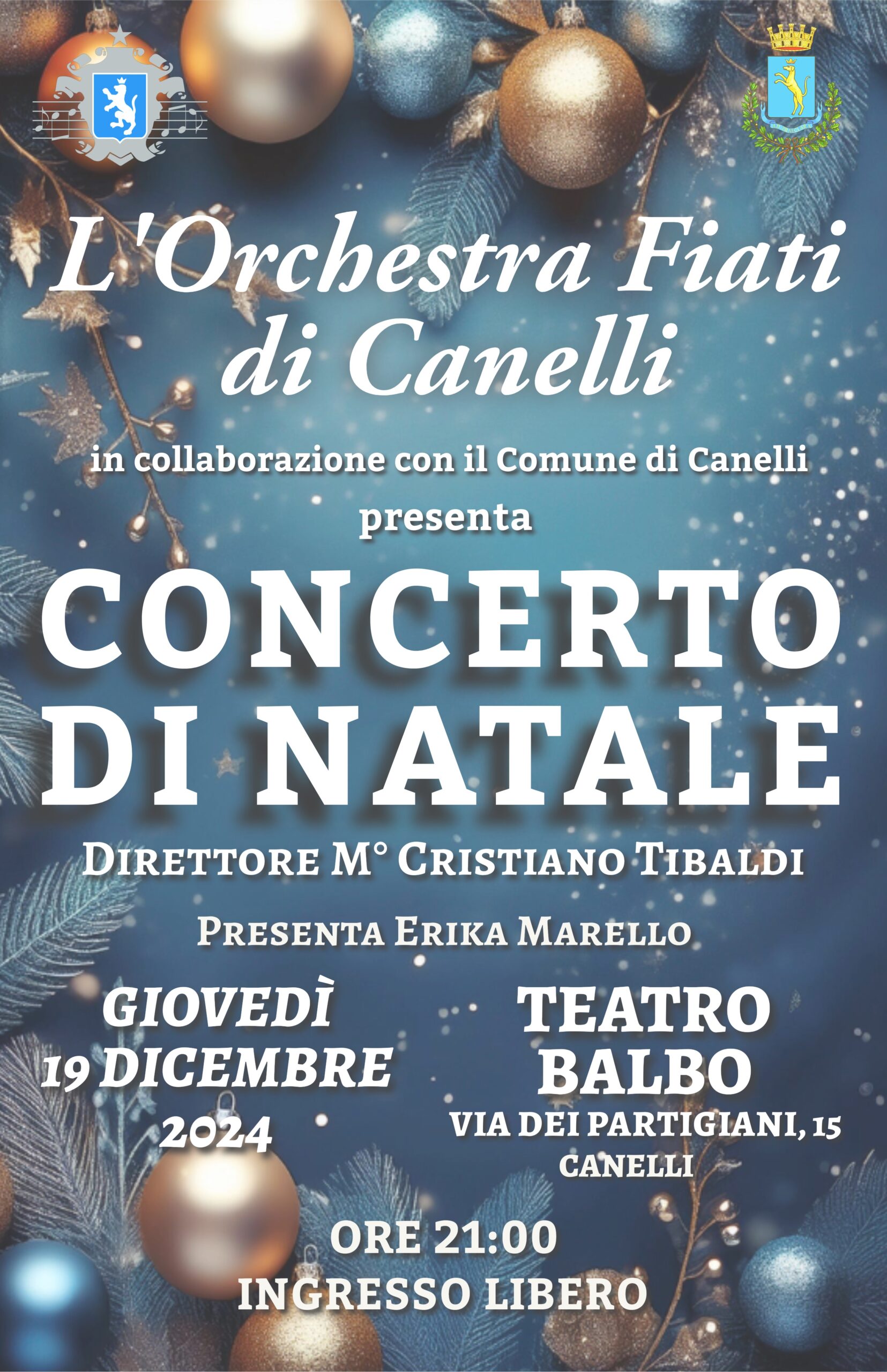 Manifesto concerto Natale 2024 Orchetsra Fiati di Canelli